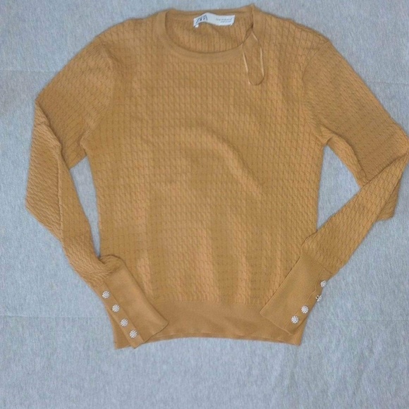 zara mustard sweater size M - Picture 2 of 7